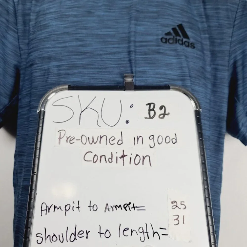 Adidas Men's Blue Aeroready Heather Crew-Neck Casual T-Shirt Size S - Picture 7 of 7